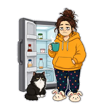 Sam at the fridge